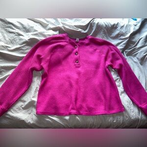 Old Navy Pink Henley Long Sleeve